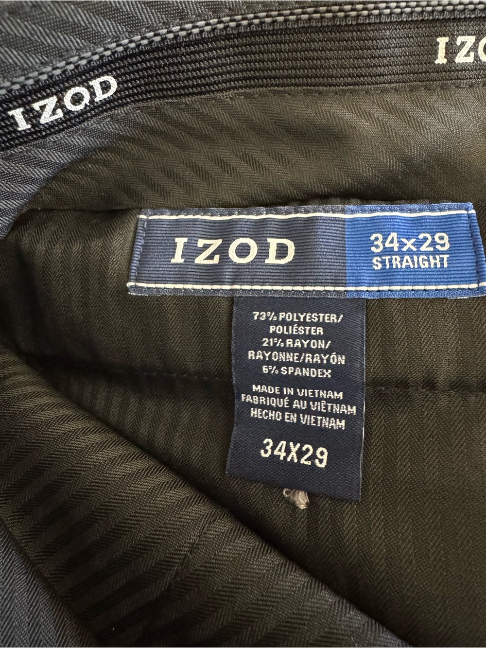 IZOD Performance Stretch Straight Leg
Dress Pants 34x29. (EUC) - Picture 8 of 9